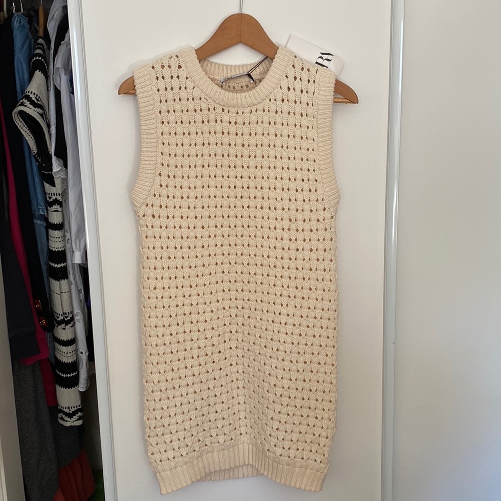 Zara crochet sleeveless tank dress